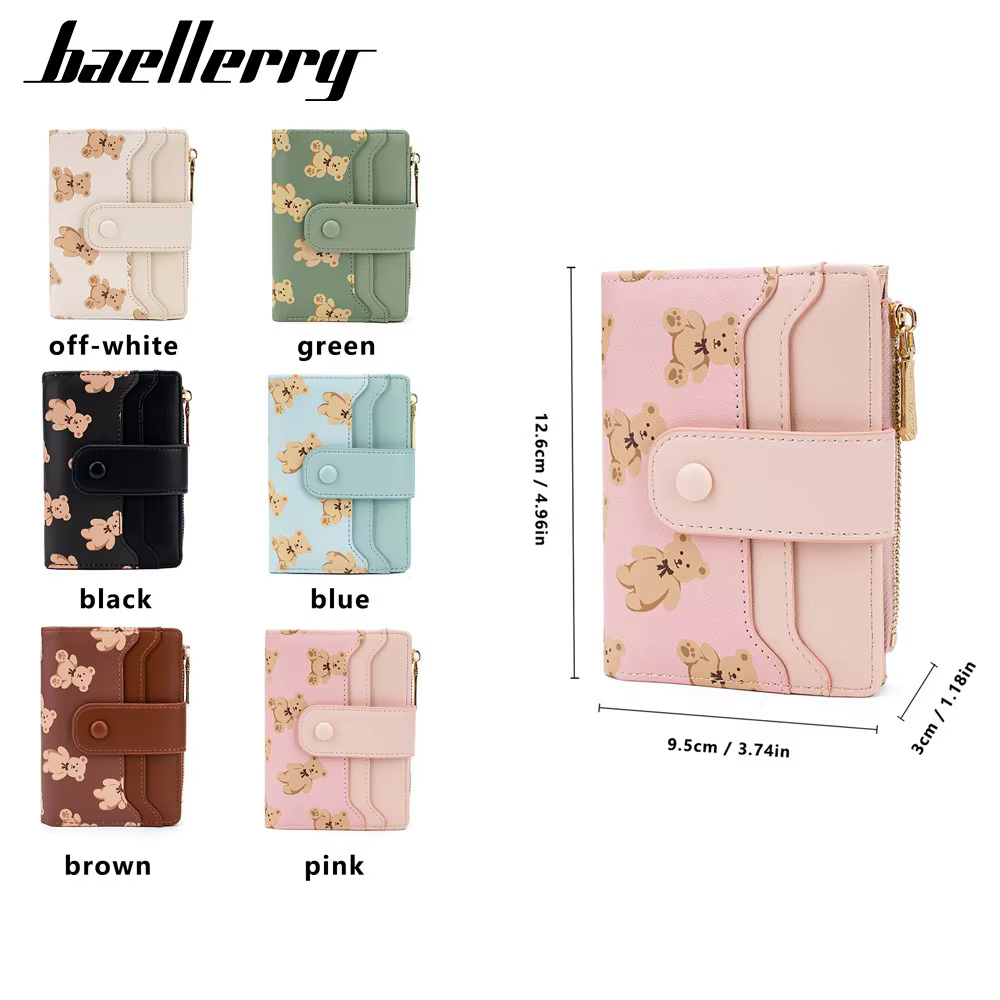Nouveau portefeuille pour femme – Sac à cartes court en cuir PU avec 4 emplacements et poche pour pièces de monnaie (cadeau léger)