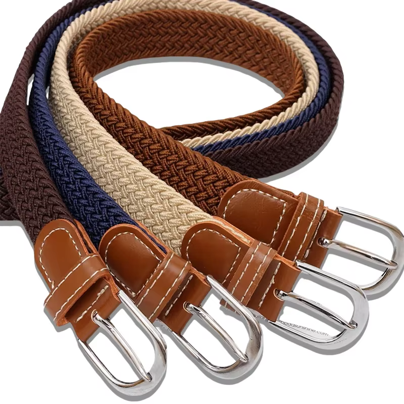 Ceinture élastique en toile unisexe pour sorties décontractées, bande élastique tissée, fête, déplacement quotidien