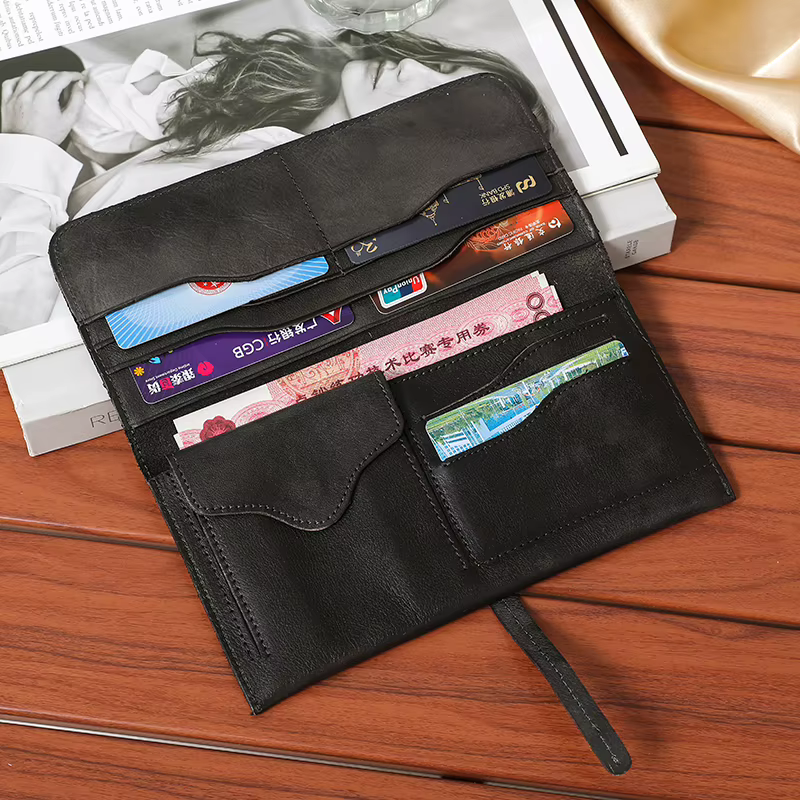 Portefeuille Long en Cuir de Vache group pour Homme et Femme