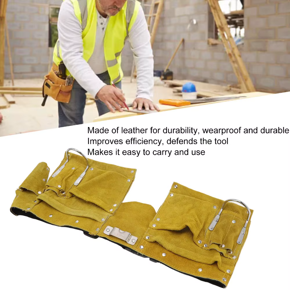 Ceinture à outils en cuir avec boucle à dégagement rapide
