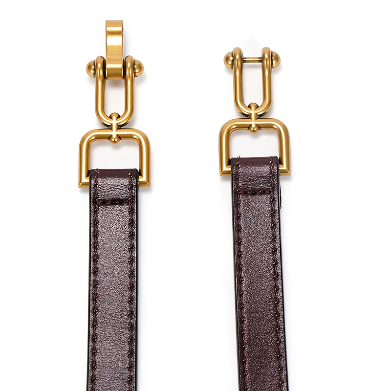 Ceinture fine en cuir véritable pour femme