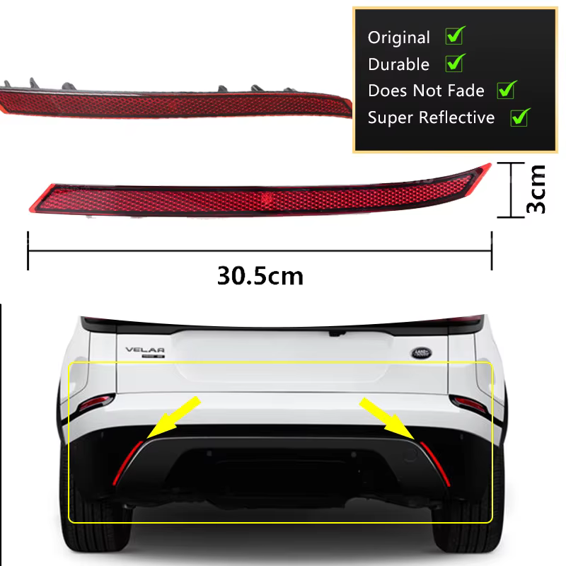 2 réflecteurs de pare-chocs arrière pour Range Rover Velar L560, 2017 ~ 2023, LR093436, LR093435, feu de Stop, clignotant