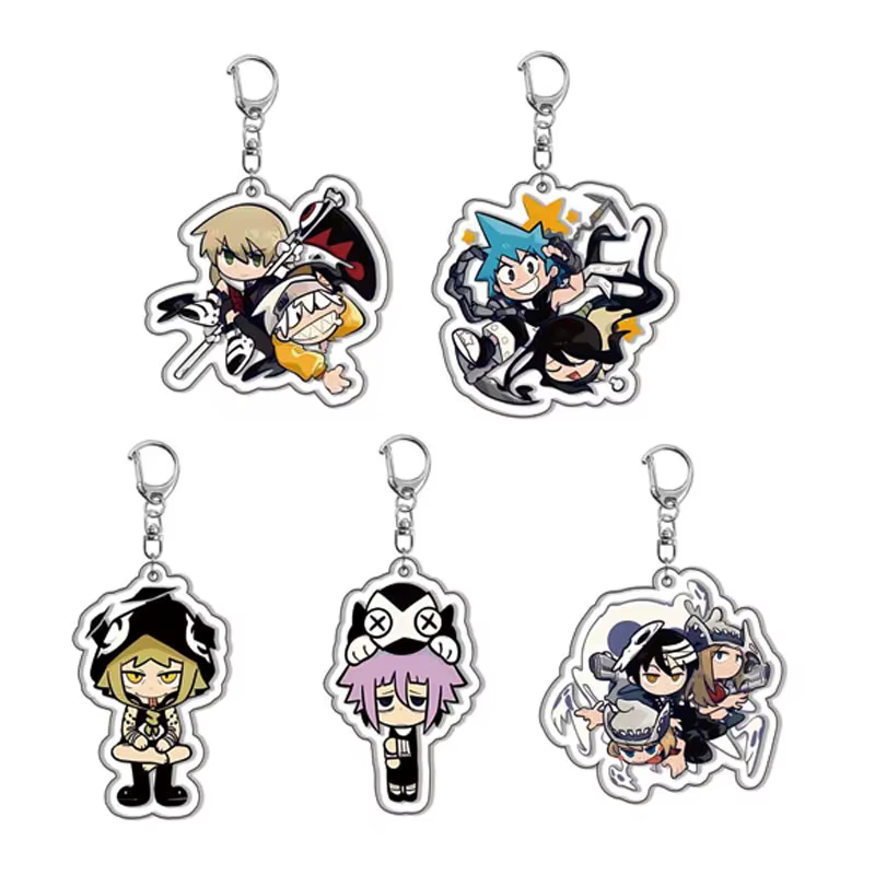 Porte-clés de collection personnage d'anime Soul Eater Tsubaki Nakatsukasa, cadeau créatif de dessin animé, accessoire décoratif pour clés Kingring