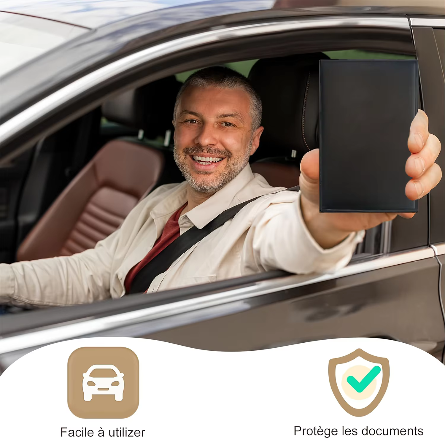 Lot de 1 ou 2 Porte-cartes de immatriculation et d'assurance pour véhicule - Étui transparent en PVC pour documents de plaque d'immatriculation auto/moto