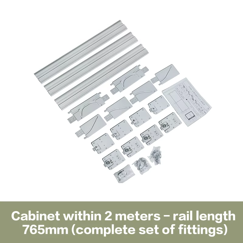 Kit de quincaillerie robuste à fermeture douce pour porte coulissante à encastrer, avec rail de guidage pour armoire, placard, cuisine, salle de bain