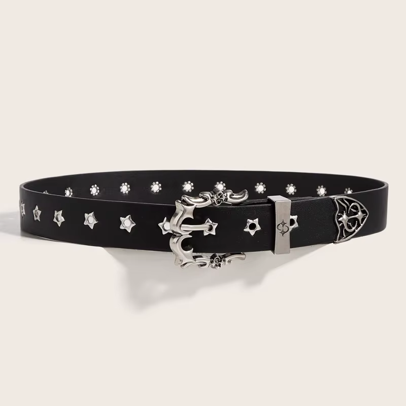 Ceinture cloutée à rivets étoile pour hommes et femmes