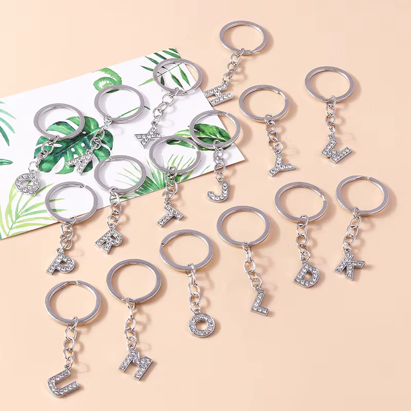 Mode Initiale 26 Lettres A-Z Alphabet Porte-clés Strass
