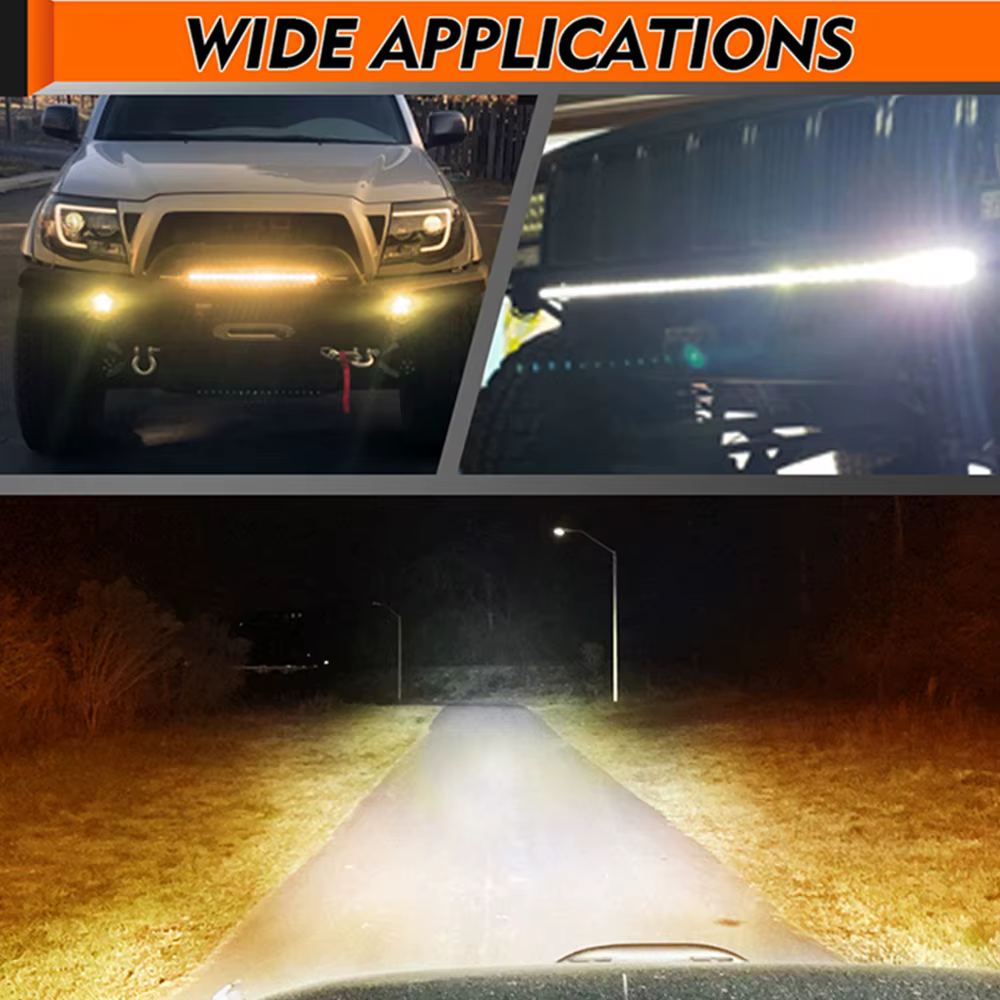 Barre lumineuse LED 6D 8 pouces 14 pouces 20 pouces barre LED tout-terrain pour camion Lada 4x4 SUV ATV Niva blanc jaune conduite automatique LED antibrouillard