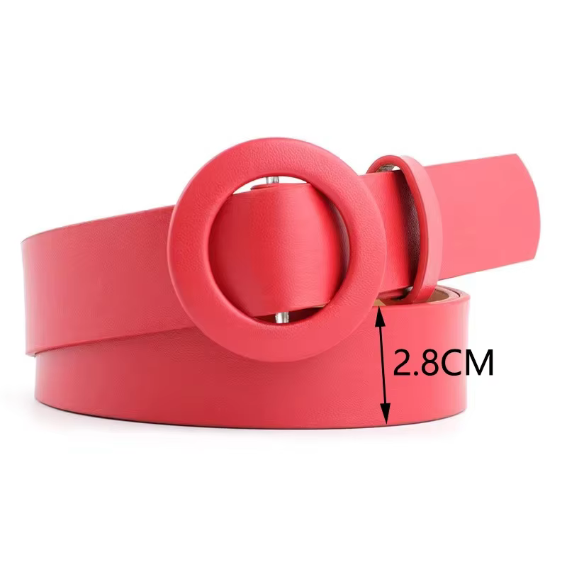 Ceinture pour pantalon femme en cuir PU noir
