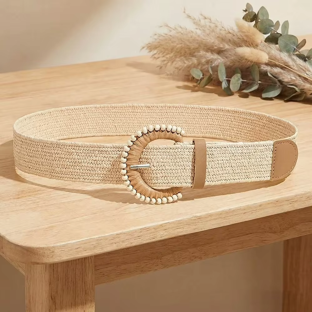Ceinture tressée élastique rétro pour femmes