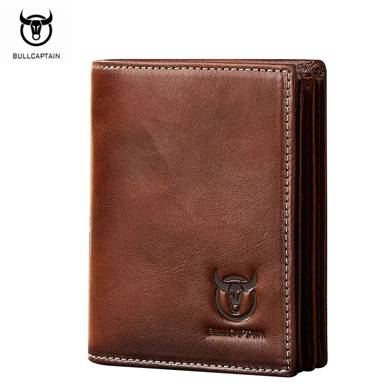 Portefeuille en cuir véritable haut de gamme pour homme