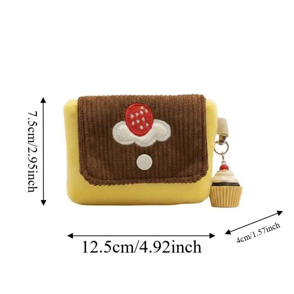 Porte-monnaie en velours doux au design Pudding de cerises