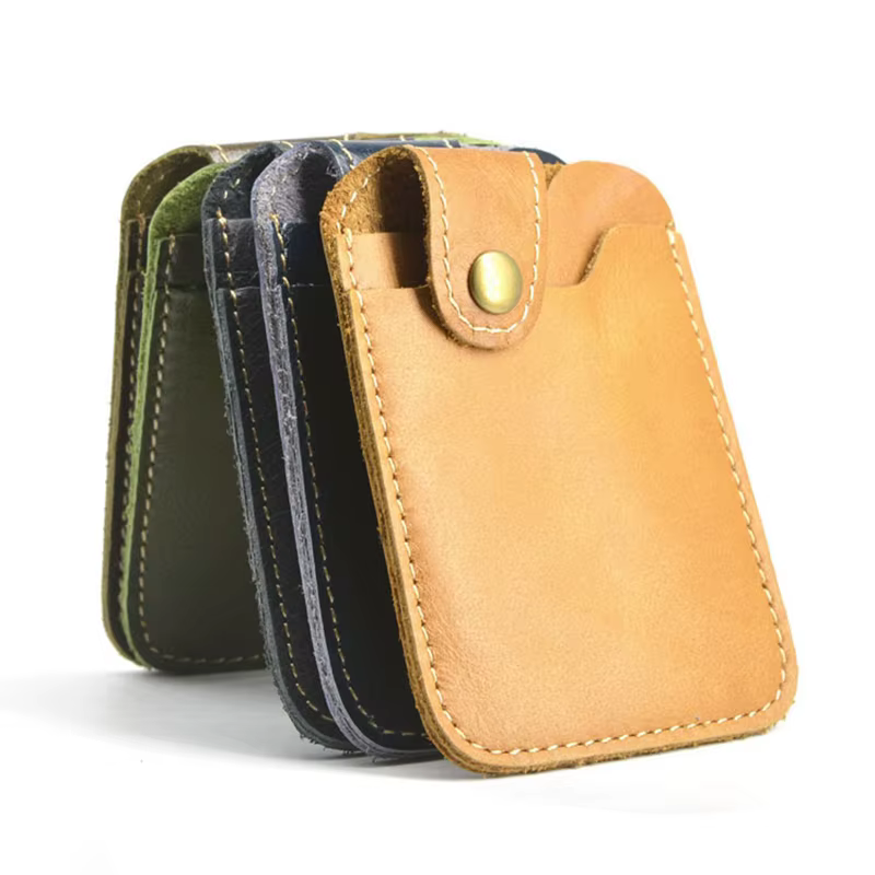 Porte-cartes en cuir véritable pour hommes