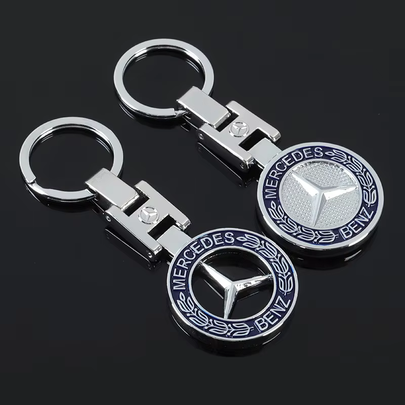 Porte-clés de voiture en métal avec boucle en H