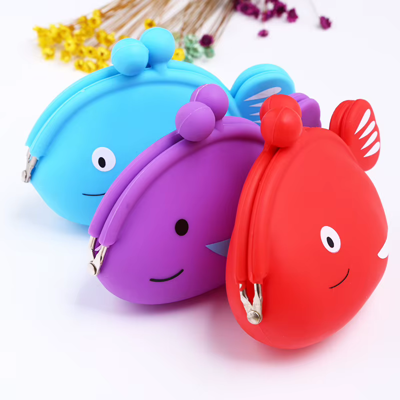 Portefeuille de changement en Silicone de poisson mignon