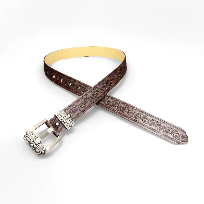 Ceinture tendance style rétro européen et américain à imprimé sculpté