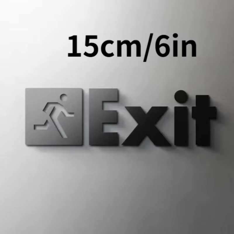 Panneau de signalisation de sortie - Décoration de porte autocollante en acrylique découpée au laser 3D, cadeau de Noël et du Nouvel An