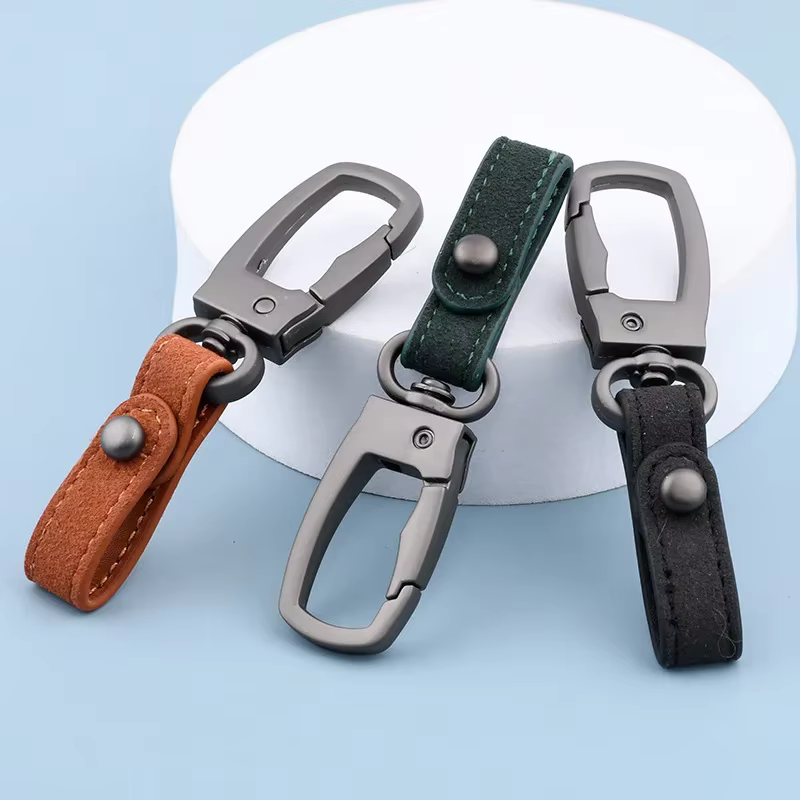 Porte-clés fait à la main en cuir véritable