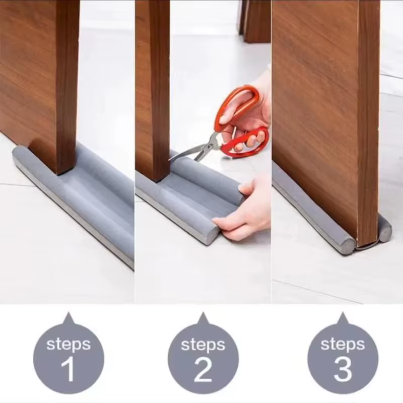 1 Pack Bande d'étanchéité souple pour bas de porte, anti-froid, bloqueur de courant d'air, bande d'étanchéité plus épaisse