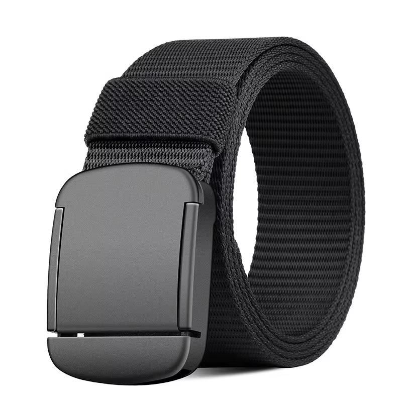 Ceinture décontractée pour homme, ceinture en toile à boucle automatique sans métal, ceinture pour jeans homme, adaptée pour les sorties en plein air et le quotidien