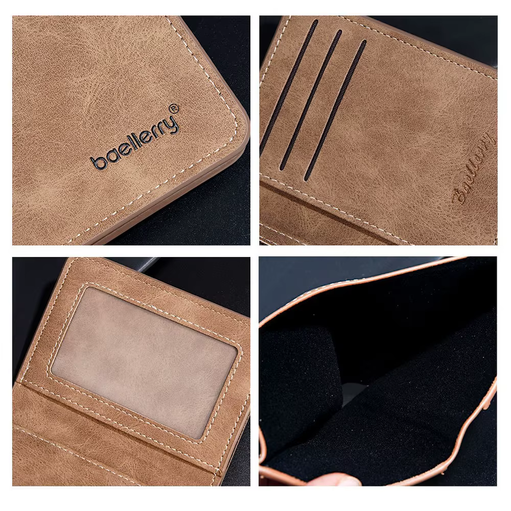 Baellerry portefeuille pour hommes en cuir PU poche avant minimaliste pince à billets essentiels de voyage