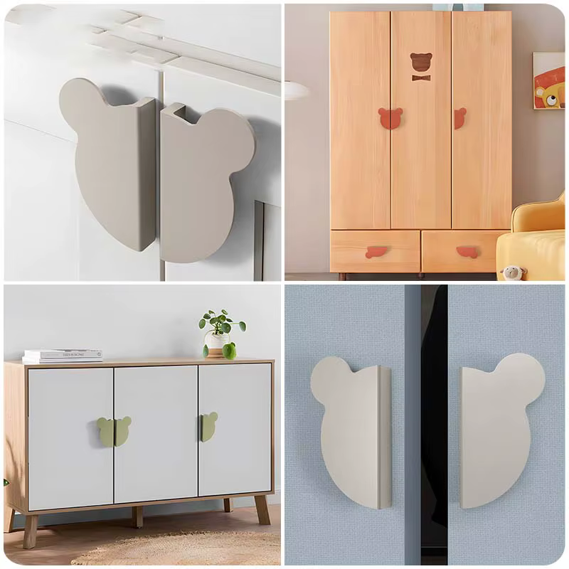 Foy de porte d'armoire minimaliste moderne, semi-circulaire, tête d'ours Foy, proximité des armoires, armoire de chevet, poignée de porte de garde-robe