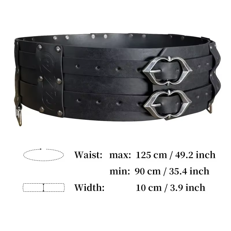 Ceinture en cuir à double largeur pour hommes