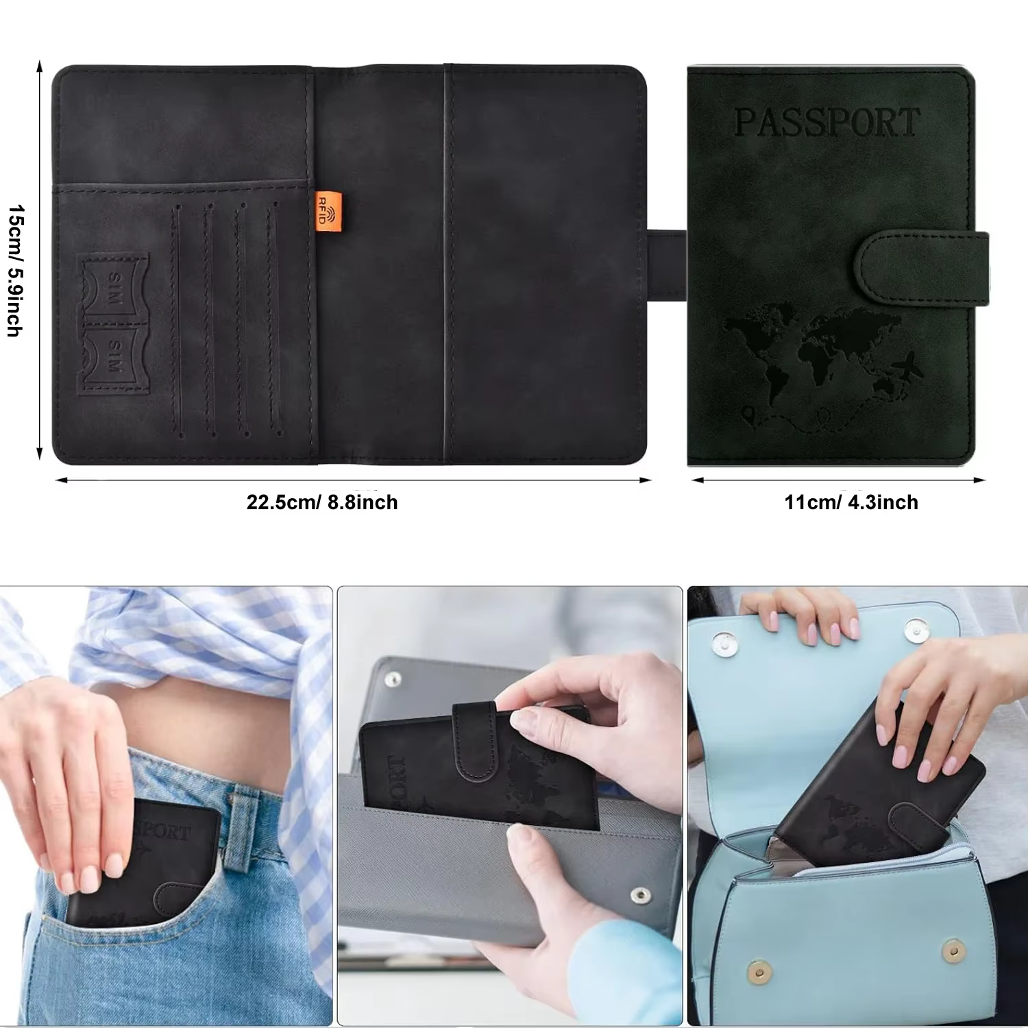 Porte-passeport pour portefeuille de passeport essentiel de voyage