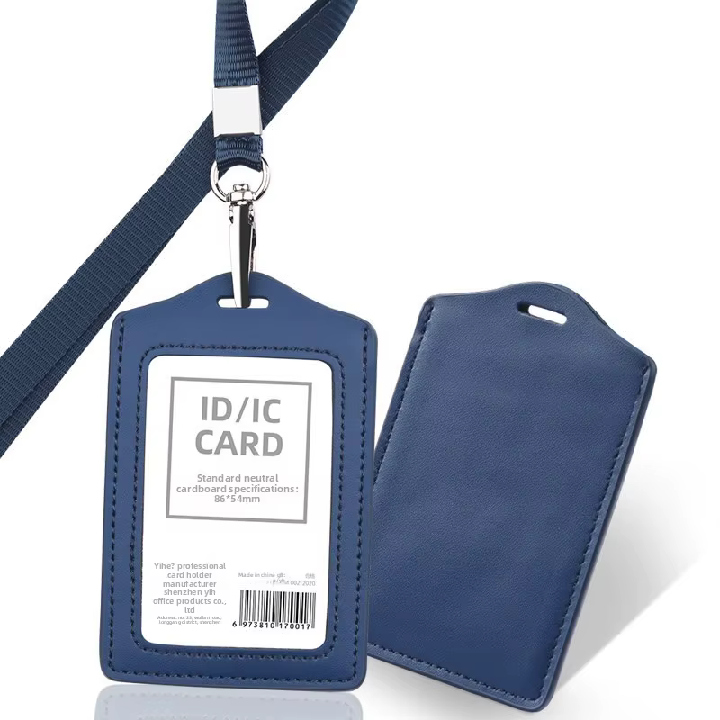 Porte-cartes en cuir avec cordon