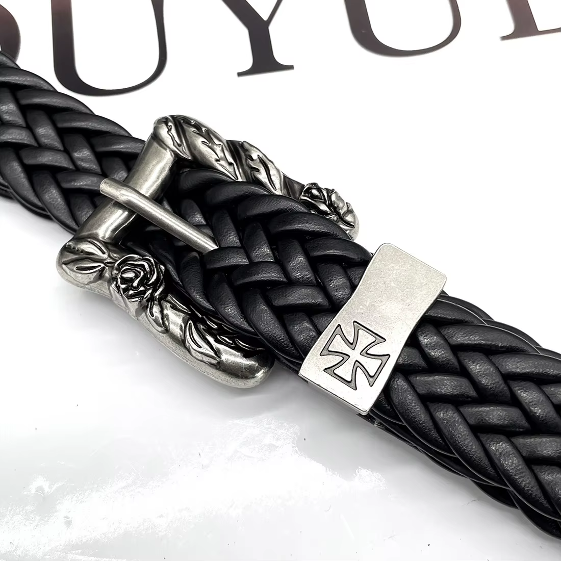 Ceinture tressée punk de haute qualité