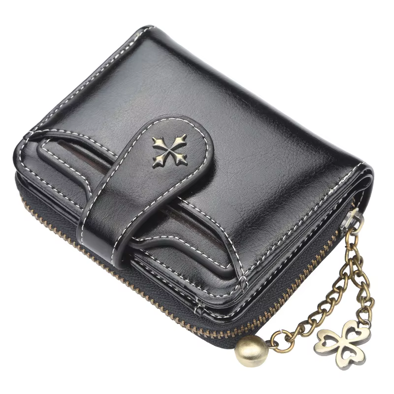 Femmes portefeuilles et sacs à main en cuir PU sac d'argent femme court moraillon sac