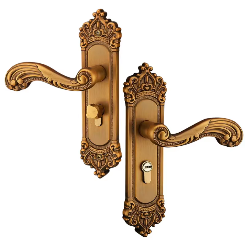 Poignée de porte à tige avec trois clés, utilisée pour les loquets de porte intérieure vintage dans les bureaux ou les poignées de porte avant