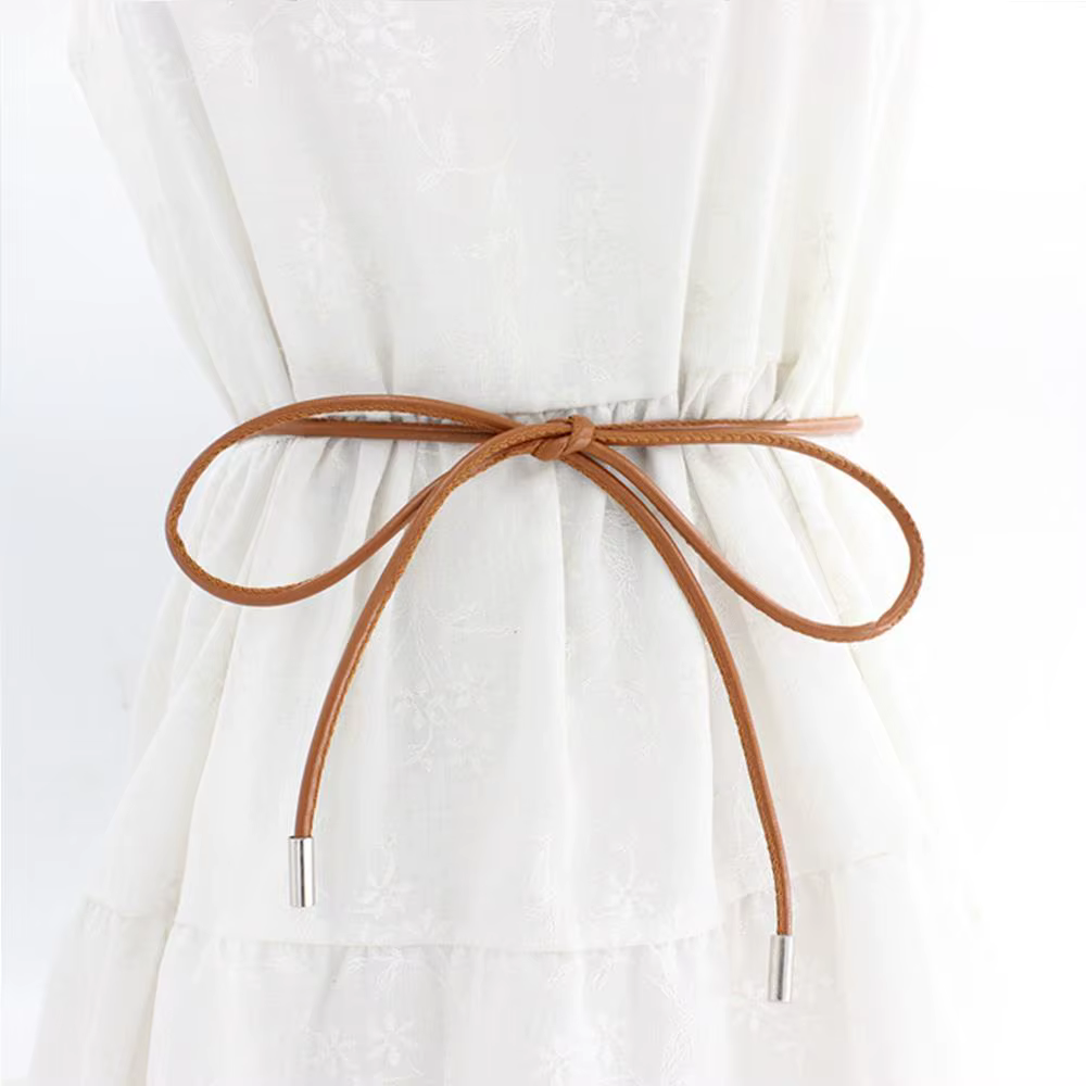 Ceinture fine en cuir sans trous
