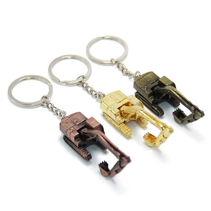 3D excavator keychain key ring digger key chain for men key holder creative portachiavi chaveiro llaveros hombre
