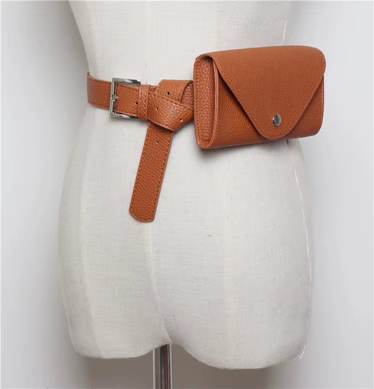 Sac banane en cuir PU vintage pour femme