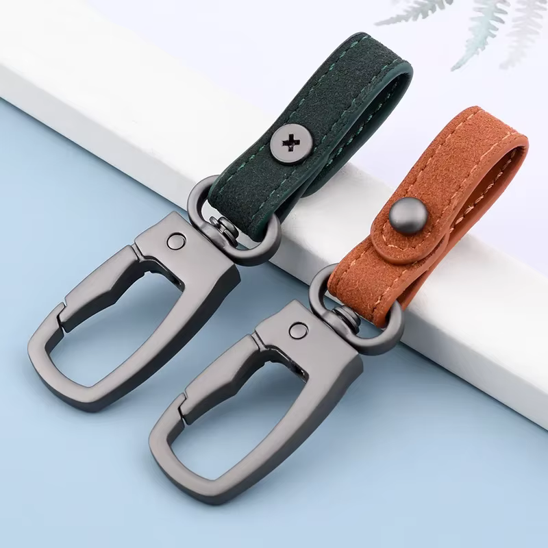Porte-clés fait à la main en cuir véritable