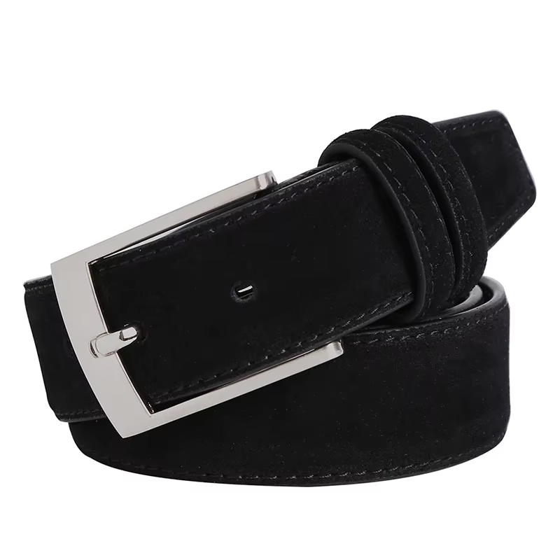 Nouvelle Collection 2026 : Ceinture en Cuir Véritable Velours de Marque Tendance pour Hommes