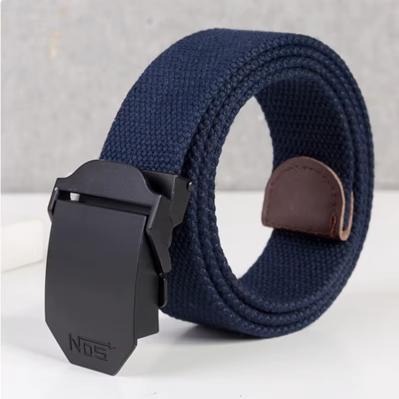 Ceinture noire de créateur avec boucle pour homme
