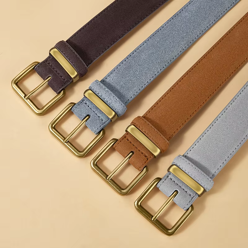 Ceinture de luxe en cuir de vache et daim pour femmes