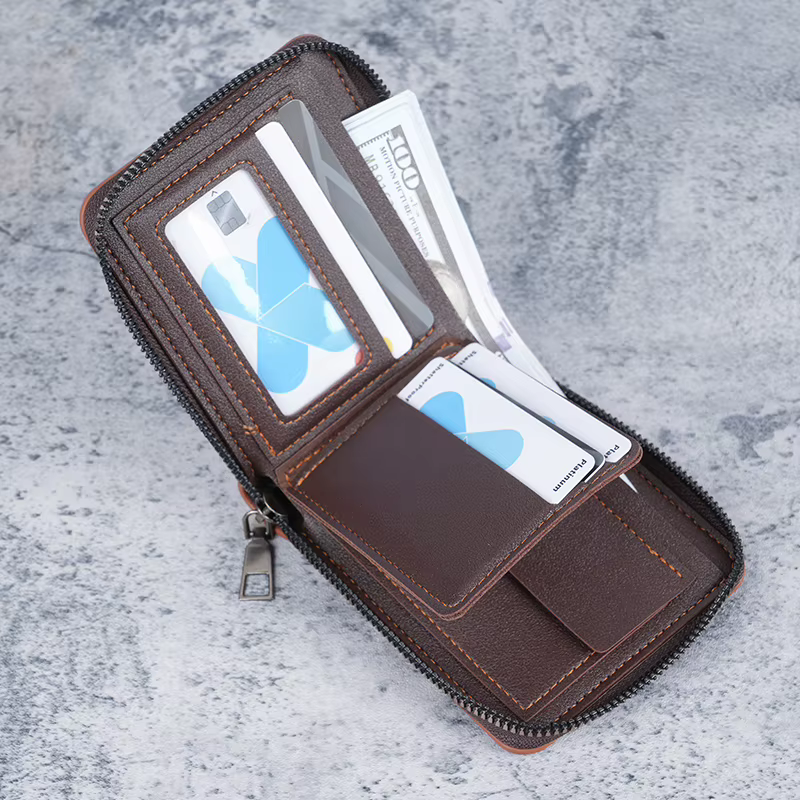Portefeuille compact homme 2025 – Nouveau modèle uni