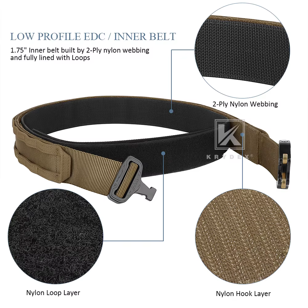 KRYDEX ceinture tactique originale Cobra boucle Rigger hommes MOLLE ceinture 1.75 "intérieur 2" extérieur robuste gamme ceintures pour la chasse en plein air