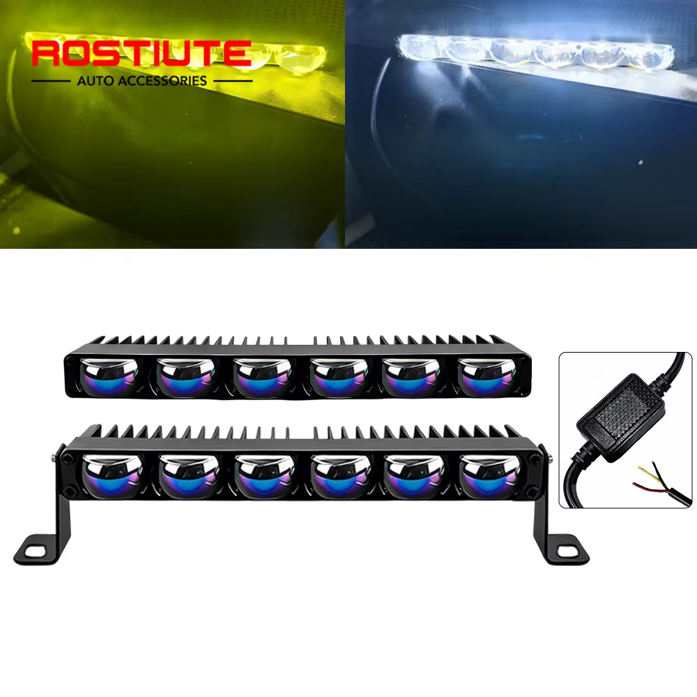 Barre LED fine pour voiture 12V 24V, phares longue portée, projecteurs LED, feux de croisement/route, feux antibrouillard auxiliaires pour véhicules 4x4 tout-terrain, grille