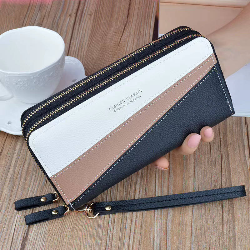 Kawaii – grand portefeuille rose en cuir pour femmes