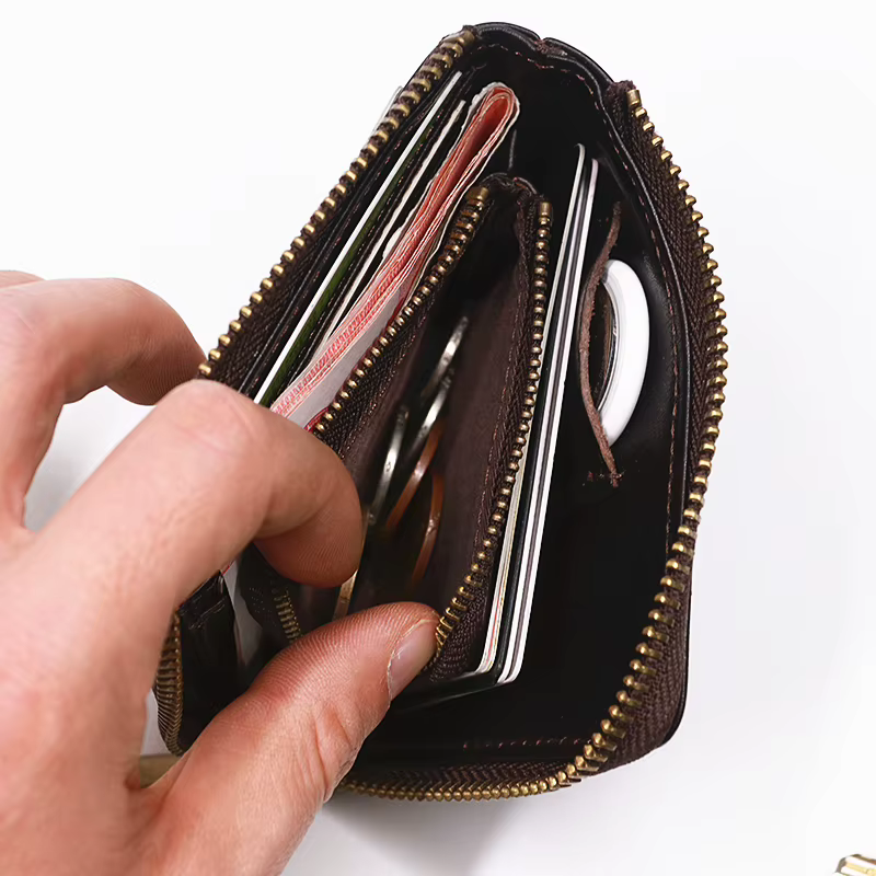 Portefeuille Vintage en cuir véritable pour hommes