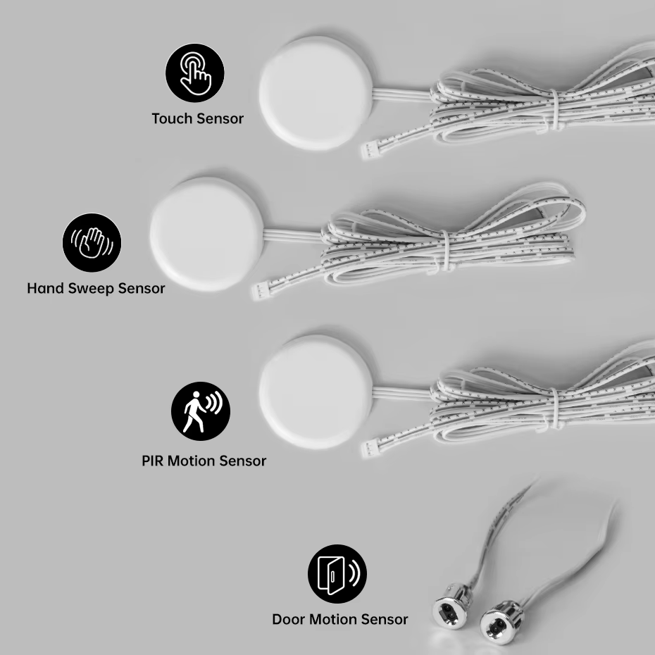 Capteur de bande LED interrupteur DC12 24V tactile/PIR capteur de mouvement/double porte pour armoire placard et tiroir bricolage étagère vitrine éclairage