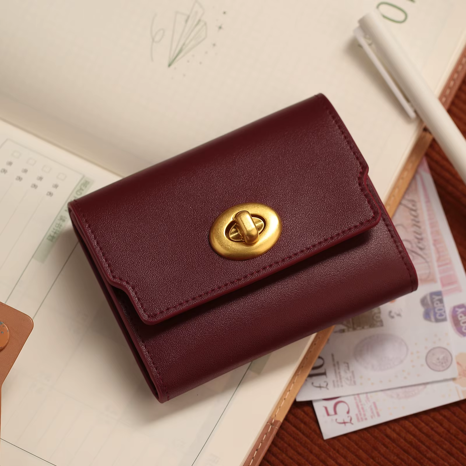 ITAMOOD – portefeuille rouge pour femmes