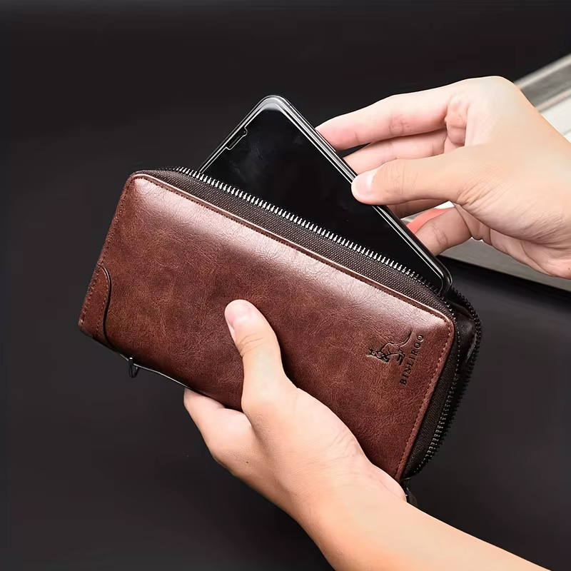 Portefeuille Long à fermeture éclair pour hommes