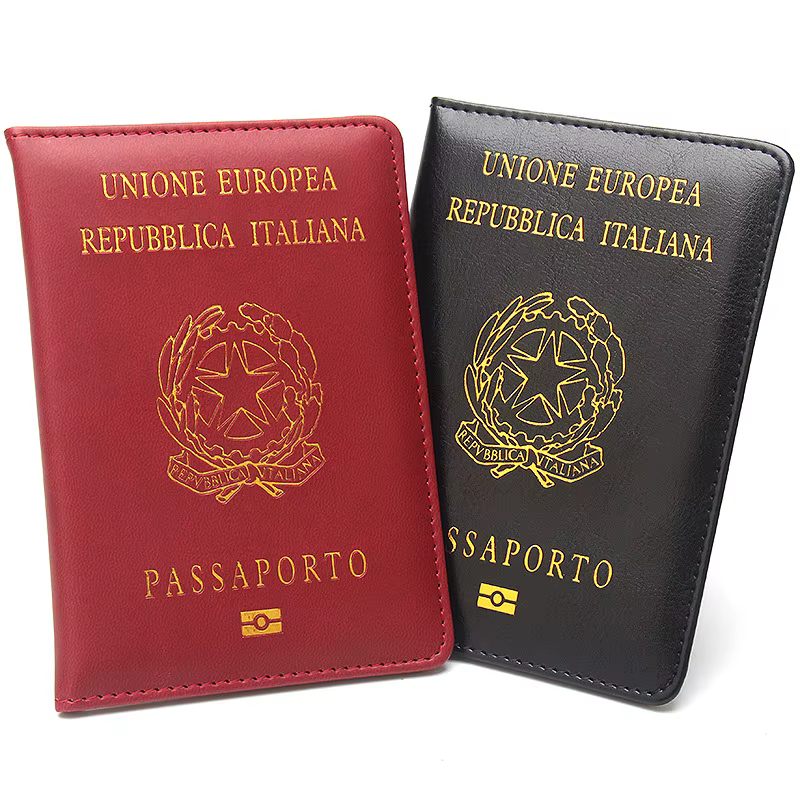 Porte-passeport en cuir italien