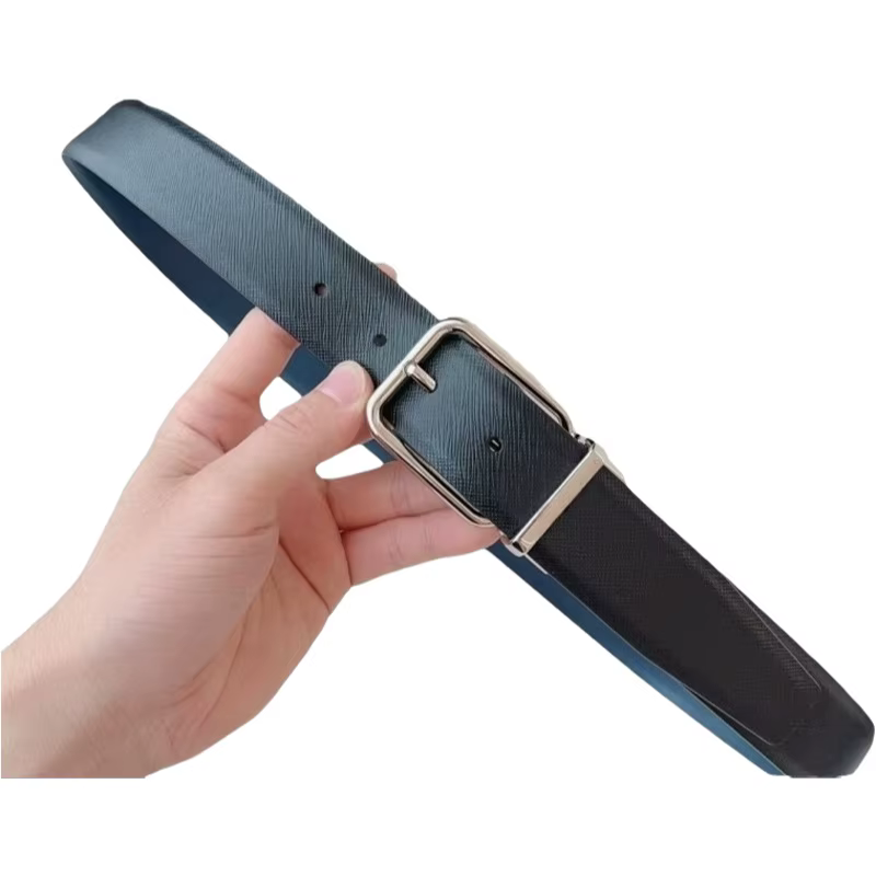 Nouvelle ceinture en cuir double face pour homme