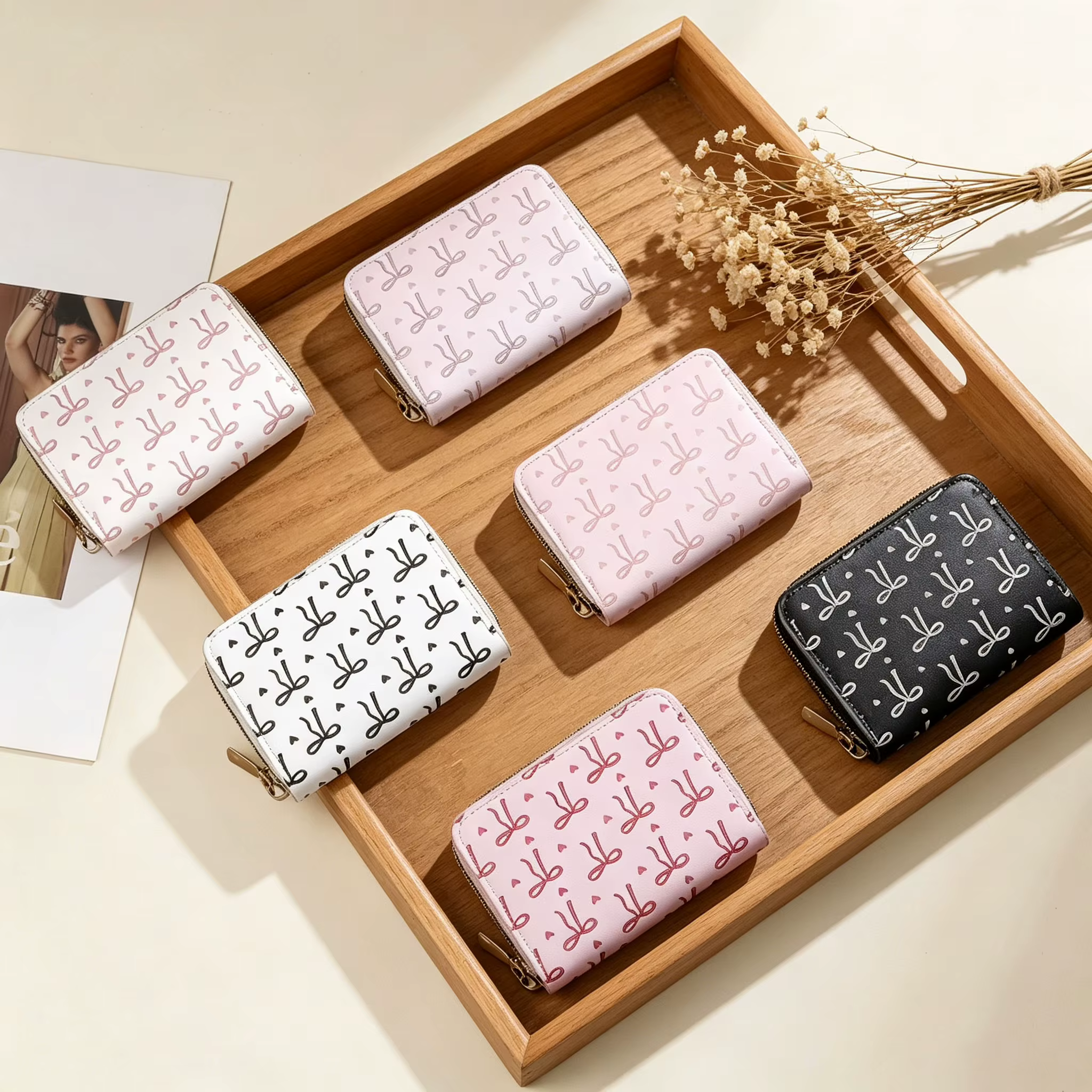 Portefeuille chic vintage à fermeture éclair pour femme - Emplacements sécurisés pour plusieurs cartes